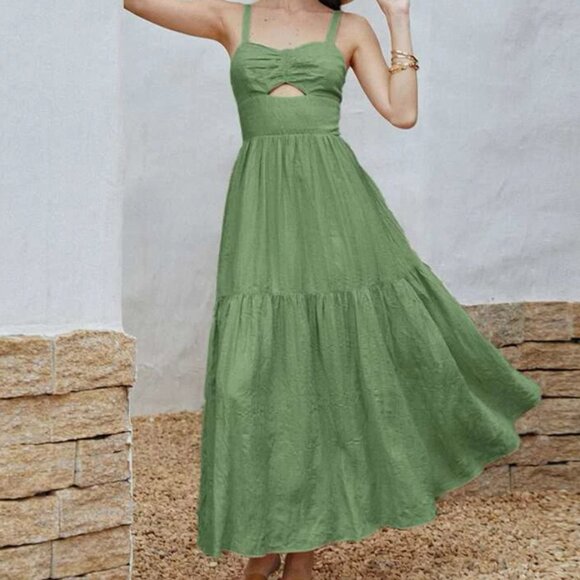 SHEIN Dresses & Skirts - Sage Green Cut Out Maxi Dress